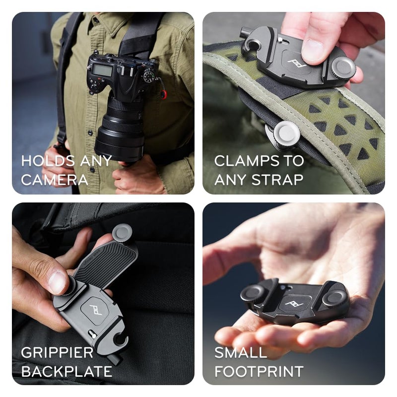 Peak Design Capture Camera Clip V3, Silver with Plate, Holds DSLR, Compact and Point and Shoot Bodies, Secure, Stable and Accessible, Attaches to Straps and Belts, Quick Release, 200 lb Capacity - Image 3